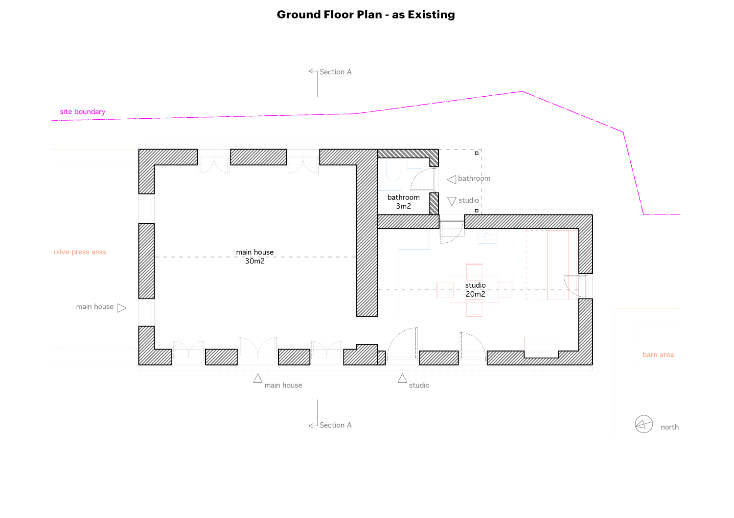 Rouvas Mathraki - Ground Floor Plan Existing